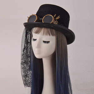 COSDREAMER Steampunk Cilinder Kalap Szemüveggel - Fekete, 60cm - Halloween Jelmez - Image 3