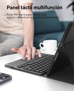 Earto iPad billentyűzet 7 színű háttérvilágítással, 10.2" iPad 9/8/7 generációhoz, fekete - Image 3