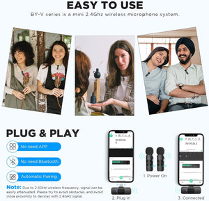 Boya BY-V2 vezeték nélküli csíptetős mikrofon iPhone-hoz, iPad-hez, iOS eszközökhöz - Image 6