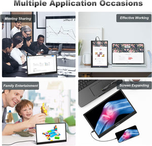 Pisichen 15,6" FHD érintőképernyős hordozható monitor HDMI/USB-C - PC, telefon, konzol - Image 4