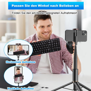 TONEOF 152cm-es Forgatható Szelfibot Állvány iPhone és Android Telefonokhoz - Fekete - Image 7