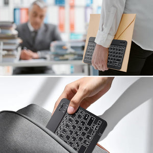 TECURS vezeték nélküli QWERTZ billentyűzet és egér szett iPadhez, 7 színű háttérvilágítással, fekete - Image 9