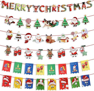 Karácsonyi Girland Dekorációs Zászlókészlet, 6 Darabos Papír Díszítő Szett - Outlet24
