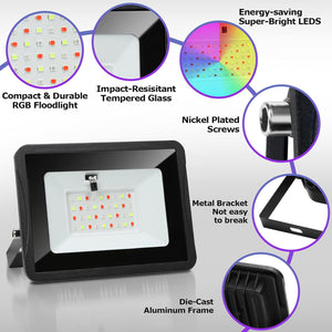 Tubiaz 20W RGB LED reflektor szett, távirányítós, vízálló, kültéri, 4 darabos - Image 6