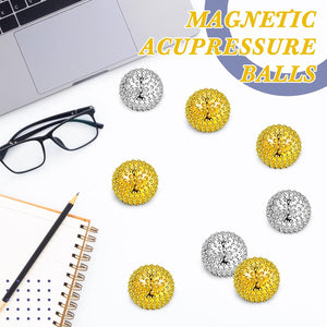 Mágneses akupresszúrás masszázslabda szett - 20 db, 32 mm, ezüst és arany - Image 6