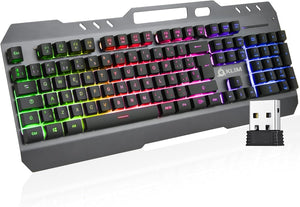 KLIM Lightning Vezeték Nélküli Spanyol Gamer Billentyűzet - Fém Váz, Mechanikus Érzés, RGB - Image 1