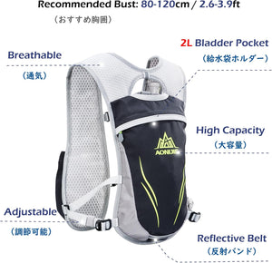 TRIWONDER 5,5L Ultrakönnyű Futó Hátizsák 2L Víztartállyal - Szürke - Image 4