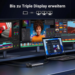 UGREEN Revodok 308 USB-C Hub 8 az 1-ben, 4K HDMI, VGA, MacBook kompatibilis - Image 3