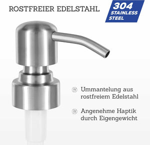 ALTGLAS Zagreb szappanadagoló pumpa - 2 db rozsdamentes acél, újrahasznosítható üvegekhez - Image 3