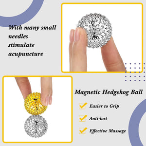 Mágneses akupresszúrás masszázslabda szett - 20 db, 32 mm, ezüst és arany - Image 3