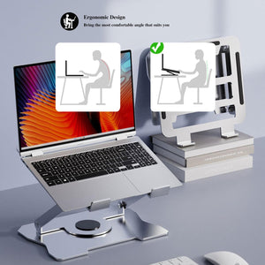 MacBook és laptop állvány 360°-ban forgatható, állítható magasságú, 17"-ig - Image 5