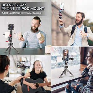 ULANZI ST-27 360°-os fém okostelefon-állvány adapter 3 vakupapuccsal - Image 7