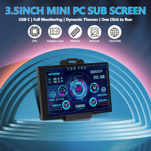 Bewinner 3,5" IPS PC Hőmérséklet és Teljesítmény Kijelző - CPU, RAM, HDD Monitor - Image 2