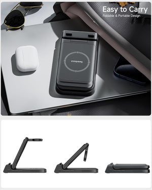 3 az 1-ben indukciós töltőállomás iPhone 15, Apple Watch és AirPods készülékekhez - Image 2