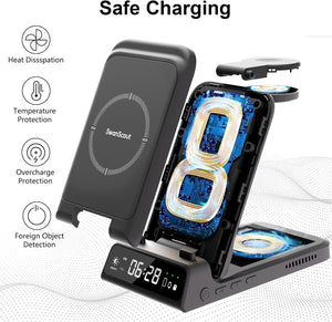 3 az 1-ben indukciós töltőállomás iPhone 15, Apple Watch és AirPods készülékekhez - Image 8