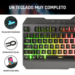 KLIM Lightning Vezeték Nélküli Spanyol Gamer Billentyűzet - Fém Váz, Mechanikus Érzés, RGB - Image 6