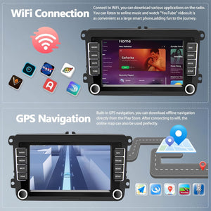 VW Golf, Polo, Passat Android 13 autórádió 7" érintőképernyővel, CarPlay, GPS, kamerával - Image 4