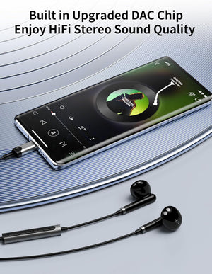USB-C fülhallgató mikrofonnal iPhone, Samsung, Xiaomi és más okostelefonokhoz - HiFi sztereó - Image 5