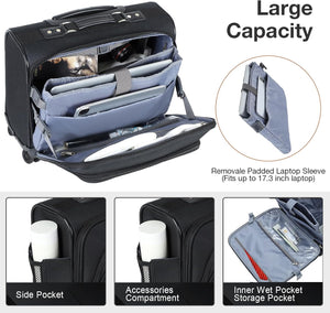 Lekespring 15,6" Üzleti Gurulós Laptoptáska TSA Zárral - Vízálló, Fekete - Image 4