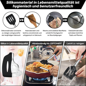 28 részes fekete szilikon konyhai eszközkészlet - Image 2