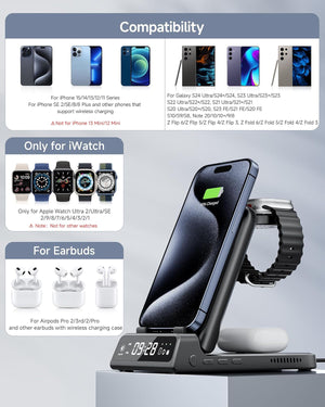 3 az 1-ben indukciós töltőállomás iPhone 15, Apple Watch és AirPods készülékekhez - Image 6