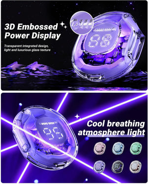 ACEFAST T8 Lila Bluetooth Fülhallgató - 4 Mikrofon, 30 Órás Akku, LED Kijelző - Image 3