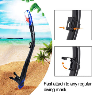 Pano 3 ablakos búvármaszk és légzőcső szett felnőtteknek, kék - Párásodásgátló profi snorkel felszerelés - Image 8