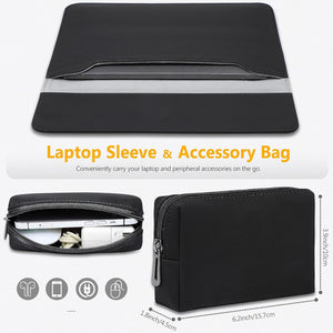 MacBook Pro 14" és Surface Laptop védőtok - HYZUO 13,3-14" vízálló laptop táska, fekete - Image 2