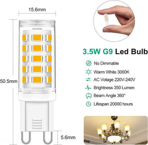 Tailcas G9 LED Izzó, 3.5W, Meleg Fehér 3000K, 350LM, Nem Dimmelhető (5 Csomag) Újracsomagolt termék - Outlet24