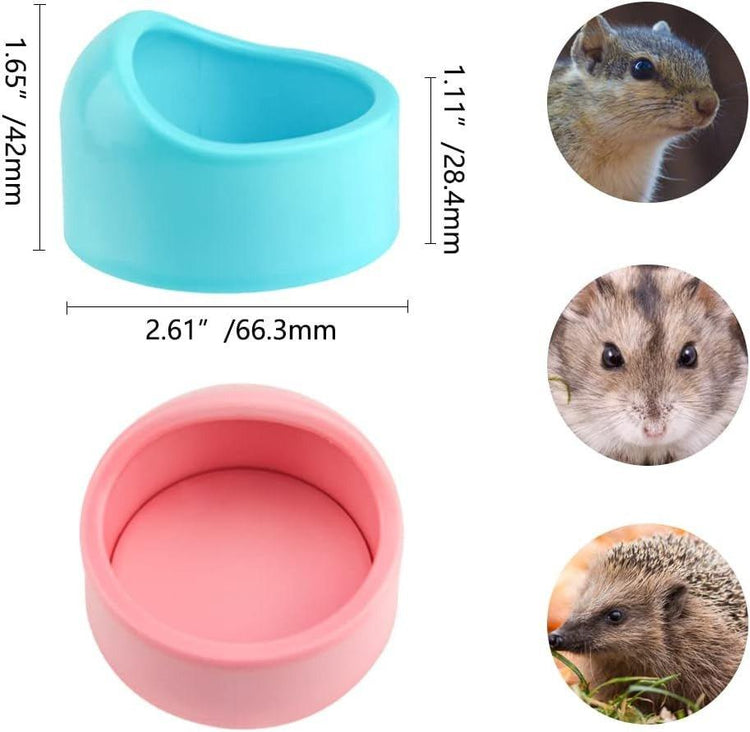 4db Etetőtál, Tengerimalac, Hörcsög, Rágcsáló, Kerámia (Rózsaszín+Kék) Újracsomagolt termék - Outlet24