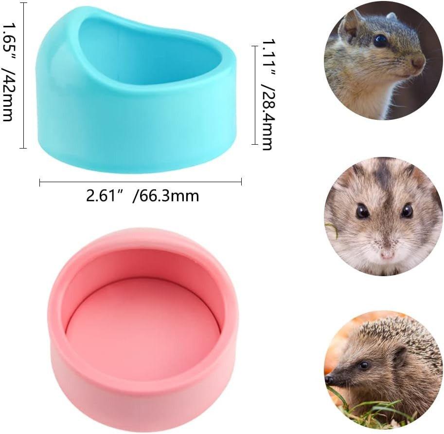 4db Etetőtál, Tengerimalac, Hörcsög, Rágcsáló, Kerámia (Rózsaszín+Kék) Újracsomagolt termék - Outlet24
