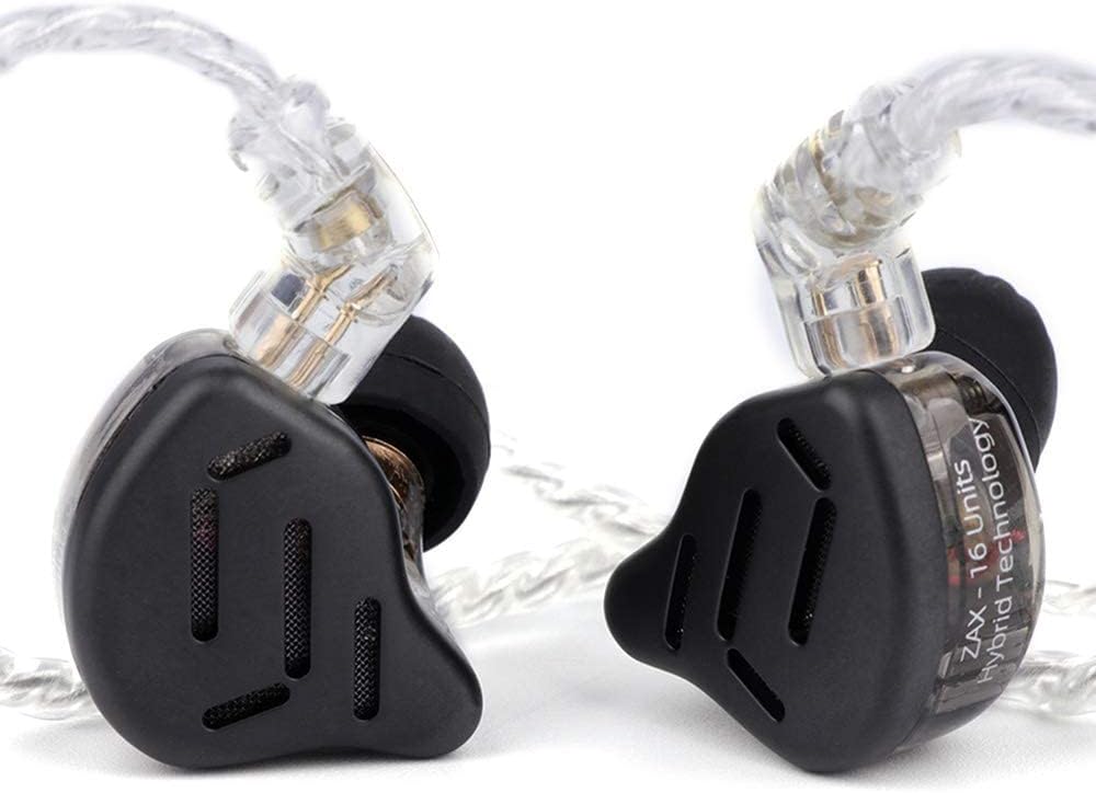 KZ Zax HiFi fülhallgató - 1DD+7BA hibrid, cink ötvözet, leválasztható kábel, fekete - Image 2