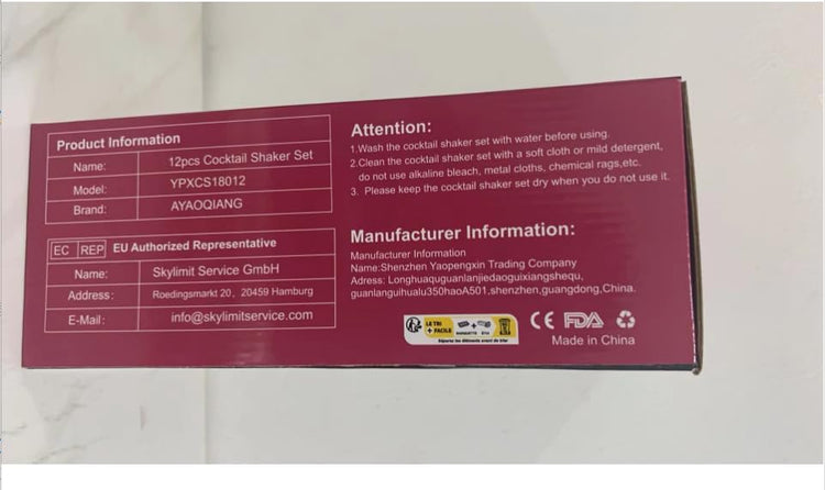 Luxus 12 részes koktélkészítő szett rozsdamentes acélból, fa állvánnyal - Image 10