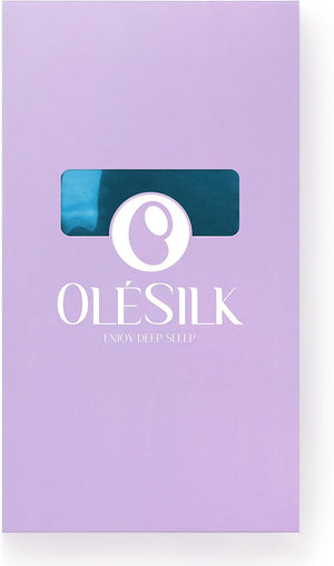OLESILK Pávatoll-kék Selyem Natural Alvómaszk Állítható Pánttal - Férfiaknak és Nőknek - Image 10