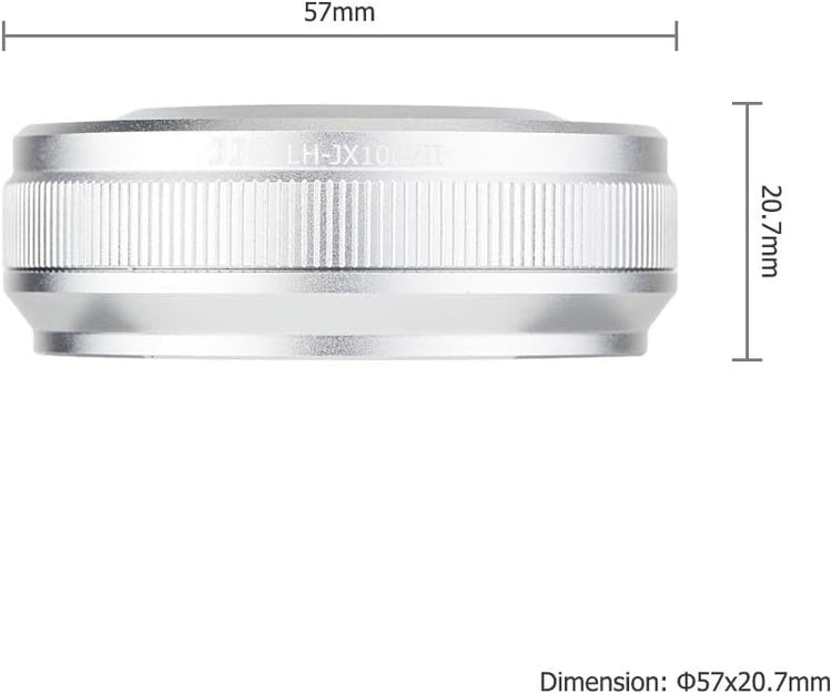 Fujifilm X100 sorozathoz JJC fém napellenző és adaptergyűrű - Ezüst - Image 8