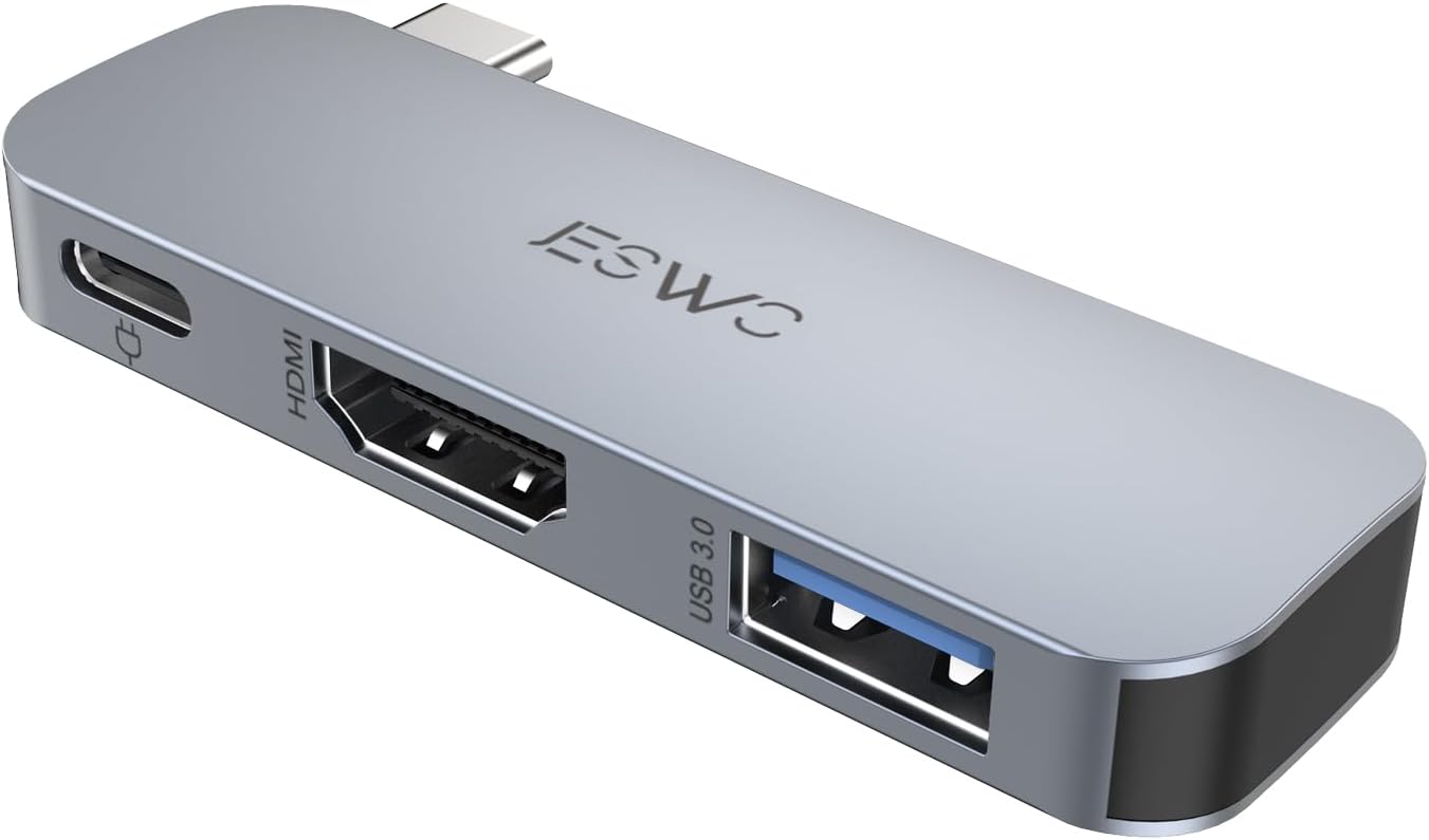JESWO 3 az 1-ben USB-C Hub 4K HDMI-vel és PD töltéssel, Windows/Mac/iPad kompatibilis - Image 1