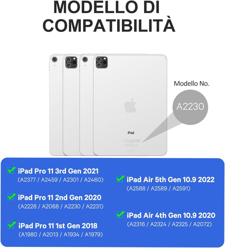 Earto iPad Air 6 billentyűzet érintőpaddal, 7 színű háttérvilágítással, 11"-os Pro/Air modellekhez - Image 7