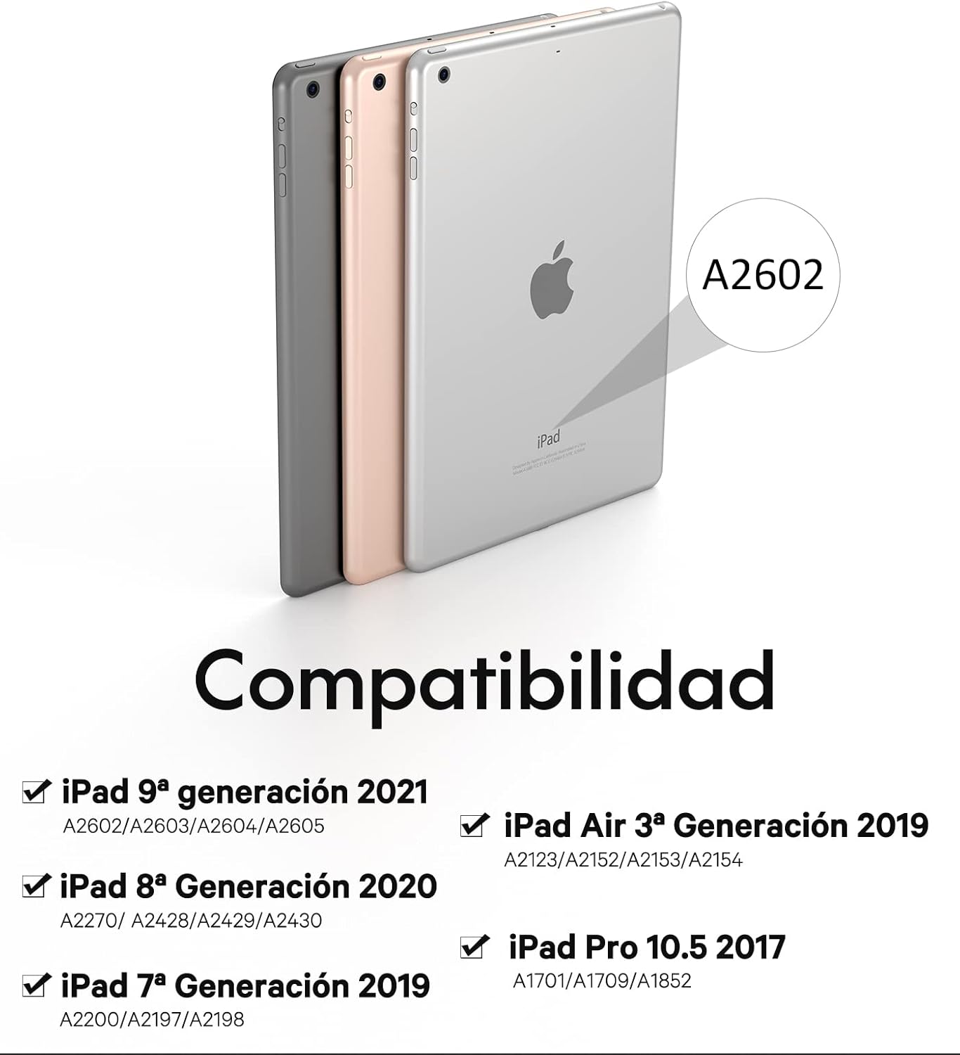 iPad 9. generációs billentyűzet tok érintőpaddal, Earto BT spanyol - Image 2