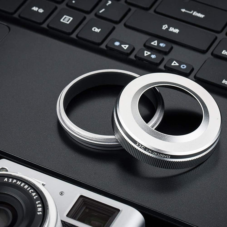 Fujifilm X100 sorozathoz JJC fém napellenző és adaptergyűrű - Ezüst - Image 3