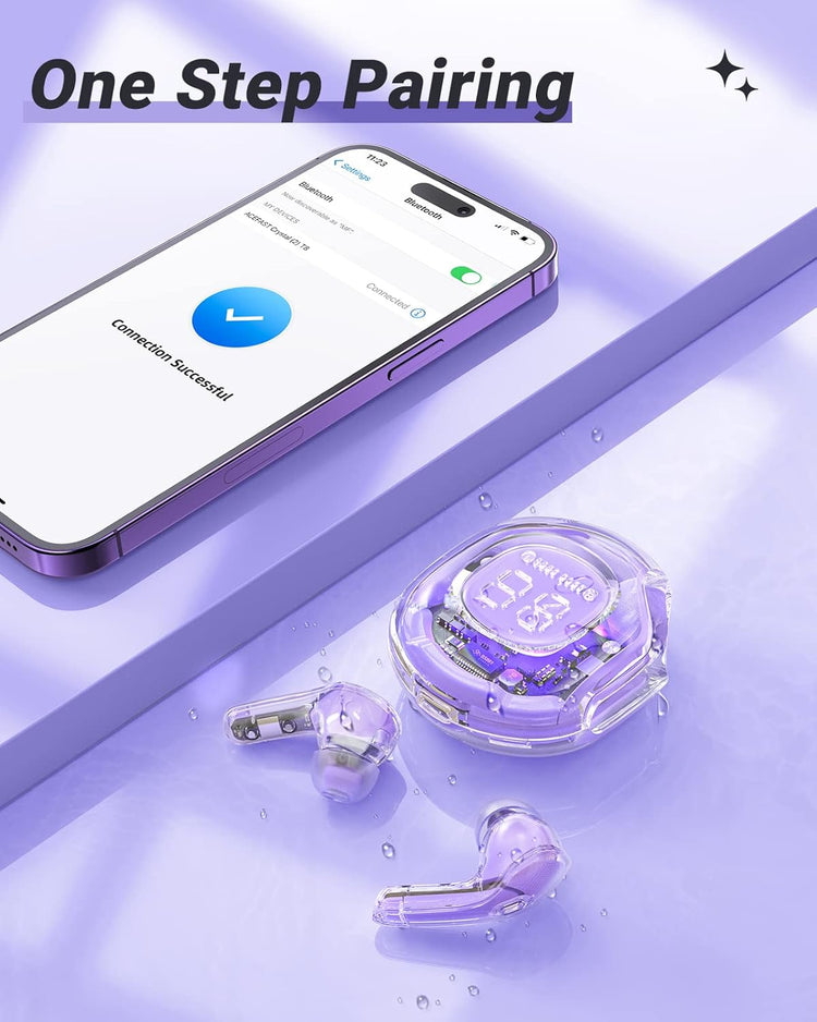 ACEFAST T8 Lila Bluetooth Fülhallgató - 4 Mikrofon, 30 Órás Akku, LED Kijelző - Image 9
