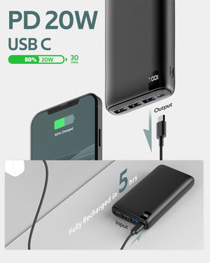 ADDTOP 26800mAh gyorstöltős powerbank LCD kijelzővel, 4 kimenettel - Image 4
