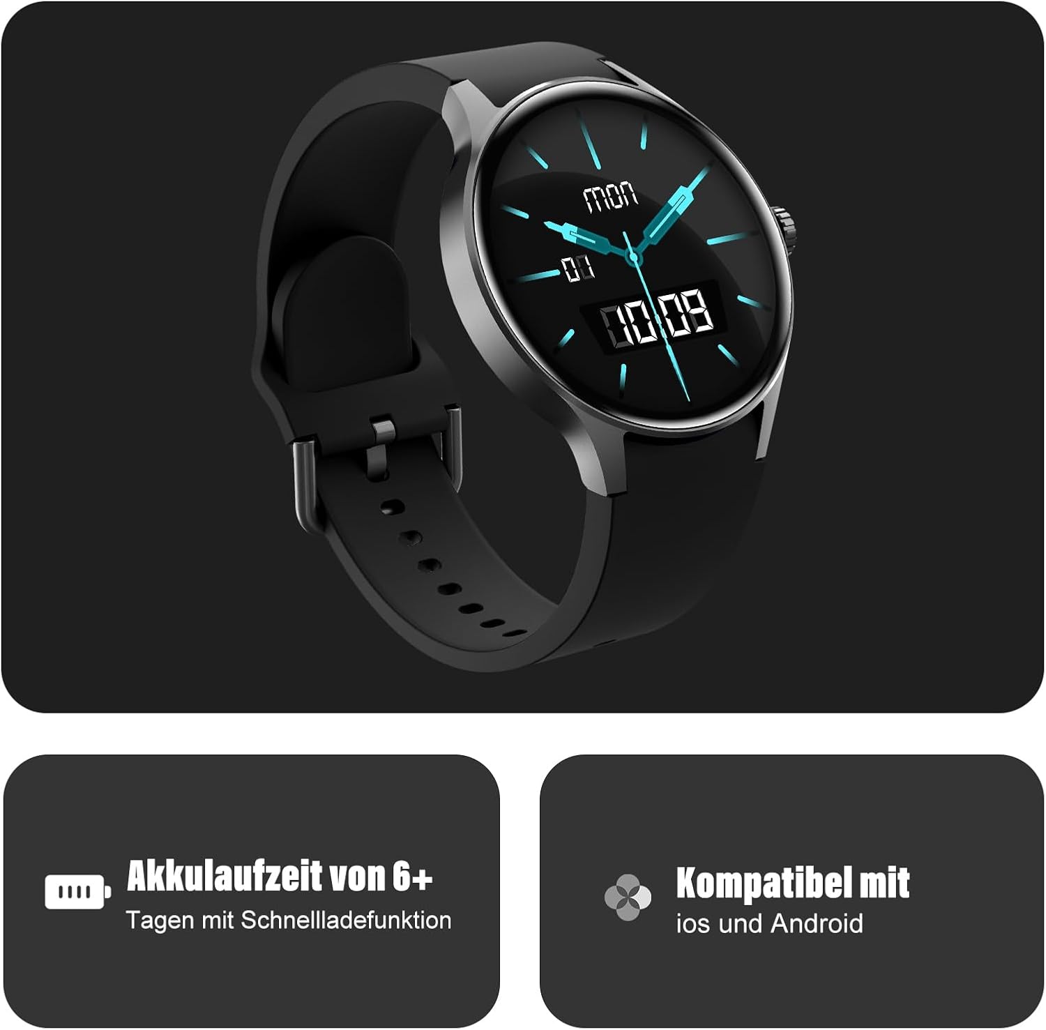 BingoFit AMOLED okosóra telefonos funkcióval, pulzusmérővel és 50+ sportmóddal - Image 7