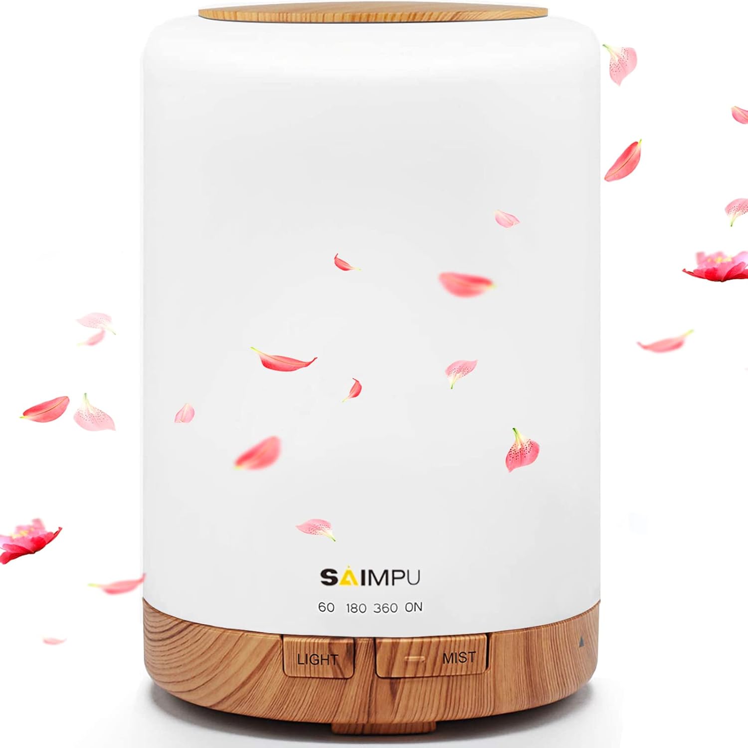 Aroma Diffúzor 300ml - Ultrahangos Párásító 7 LED Színnel, Automatikus Kikapcsolással - Image 1