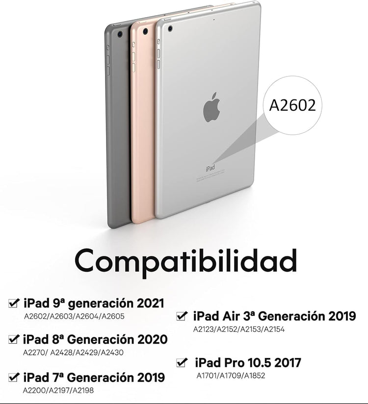 Earto iPad billentyűzet 7 színű háttérvilágítással, 10.2" iPad 9/8/7 generációhoz, fekete - Image 2