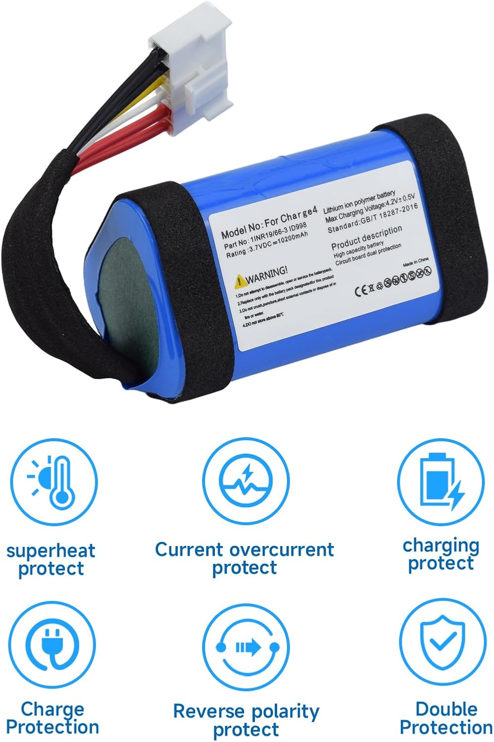 JBL Charge 4 pótakkumulátor 10200 mAh - CITYORK kompatibilis Li-Ion akku - Image 4