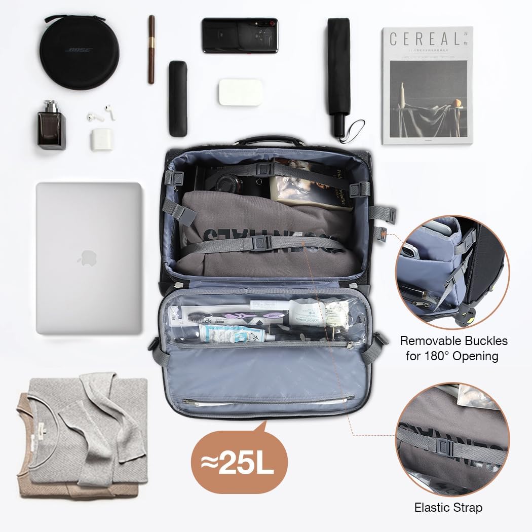 Lekespring 15,6" Üzleti Gurulós Laptoptáska TSA Zárral - Vízálló, Fekete - Image 3