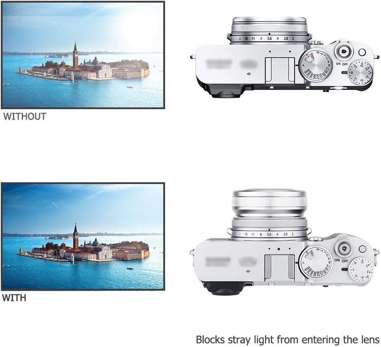 Fujifilm X100 sorozathoz JJC fém napellenző és adaptergyűrű - Ezüst - Image 5