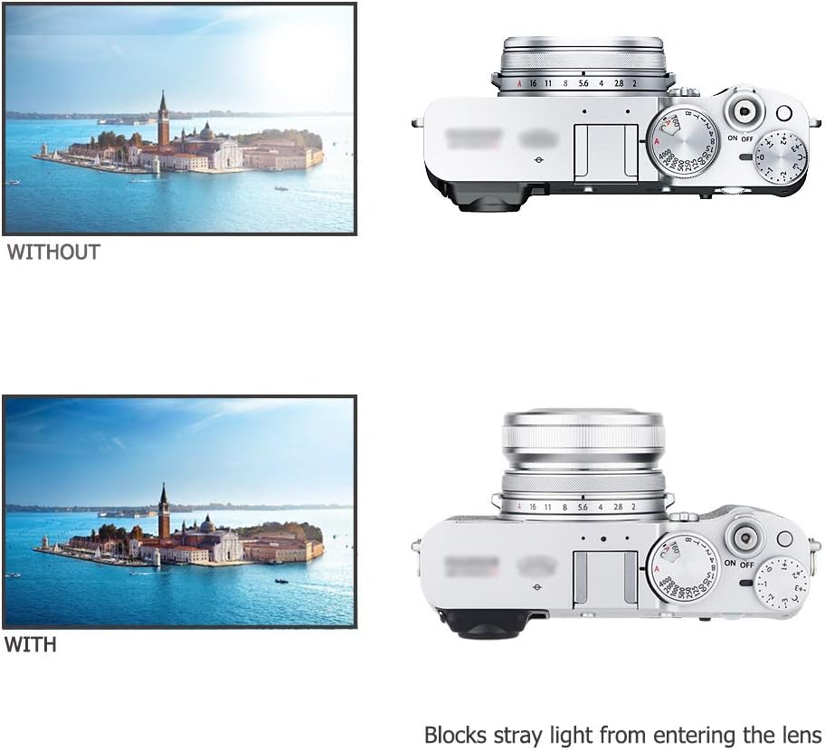 Fujifilm X100 sorozathoz JJC fém napellenző és adaptergyűrű - Ezüst - Image 5