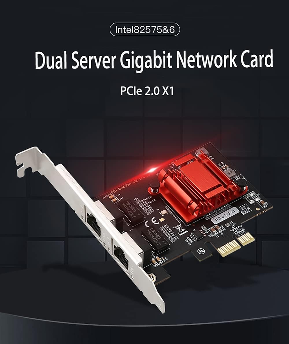 Intel 82575 Dual-Port PCIe Gigabit Hálózati Kártya, PXE Támogatással, Alacsony Profilú - Image 2