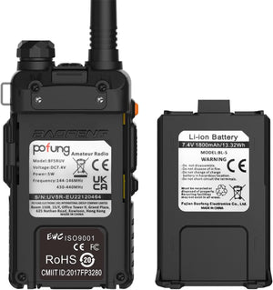 Pofung BF5RUV Kétsávos Walkie-Talkie VHF/UHF Amatőr Rádió USB Töltővel és Programozókábellel - Image 2